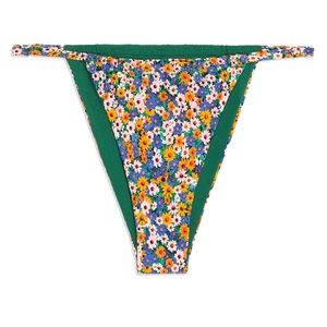 WE WORE WHAT Micro Wildflowers Adjustable Ruched Bikini Bottom NWT